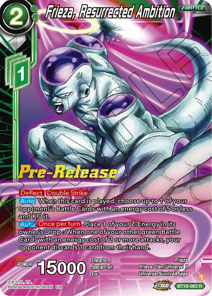 Frieza, Resurrected Ambition (BT18-063) [Dawn of the Z-Legends Prerelease Promos] | Odin's Place