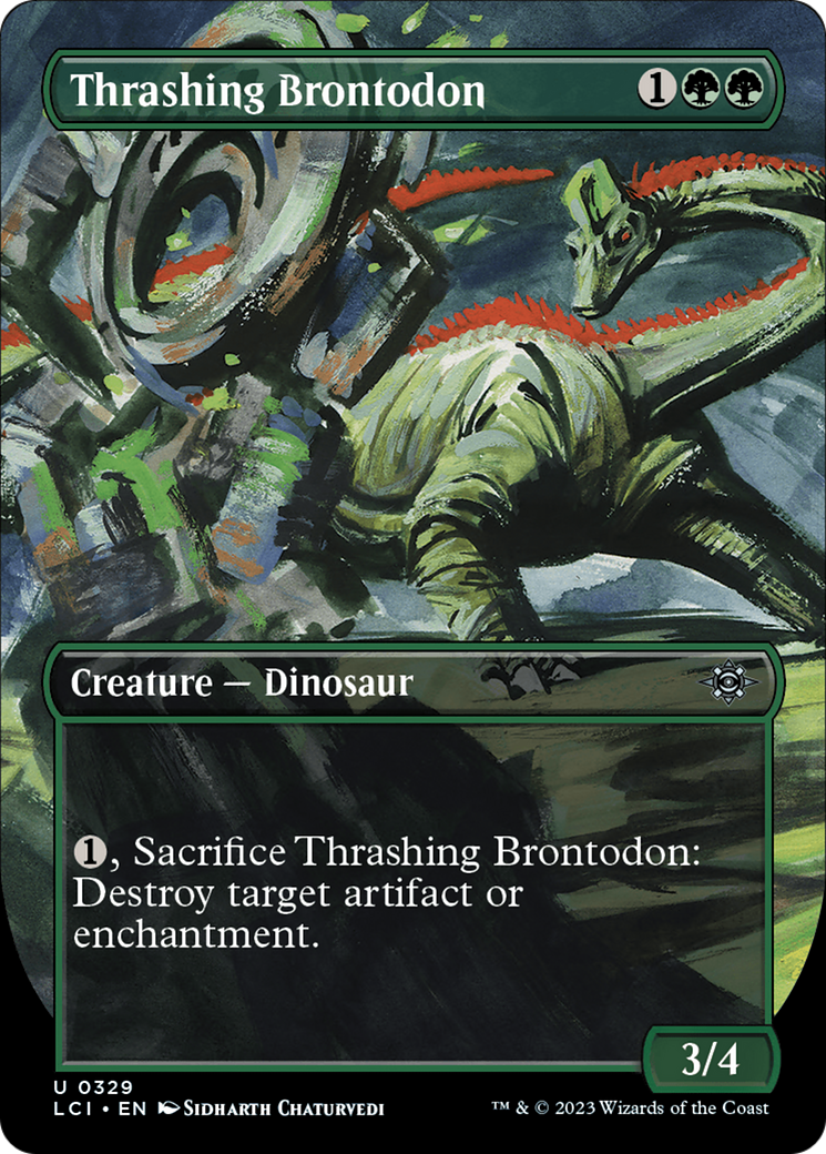 Thrashing Brontodon (Borderless) [The Lost Caverns of Ixalan] | Odin's Place