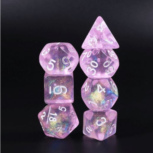 Foam Brain Violet Sparkle RPG Dice Set | Odin's Place