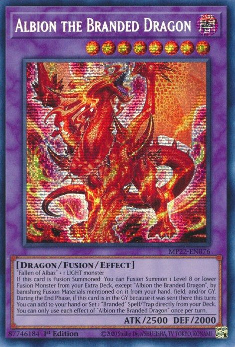 Albion the Branded Dragon [MP22-EN076] Prismatic Secret Rare | Odin's Place