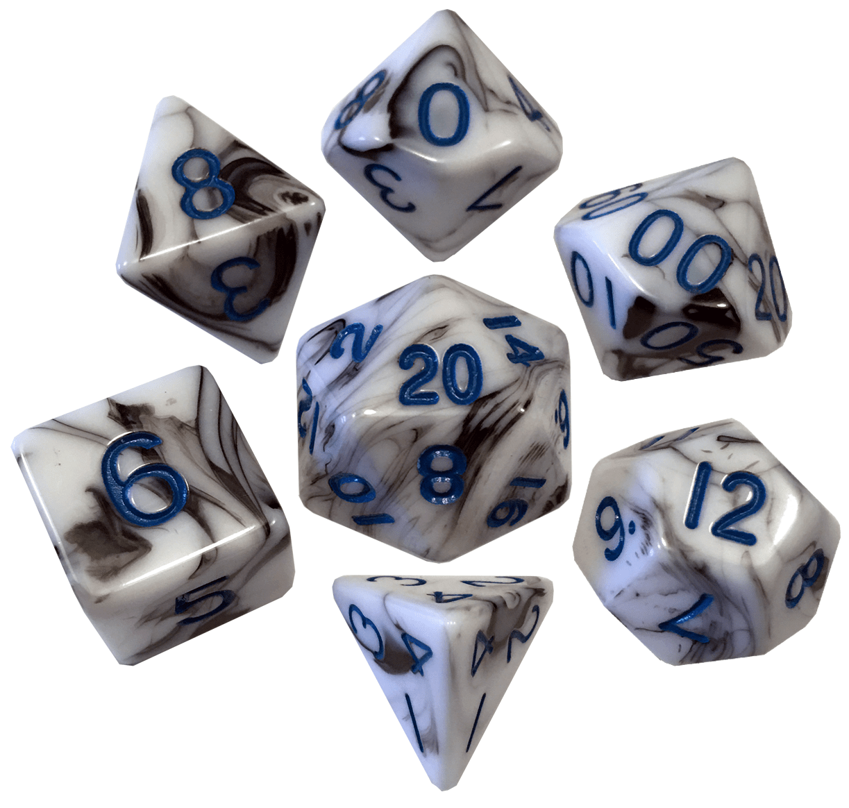 MDG Marble Blue Poly 7 set | Odin's Place