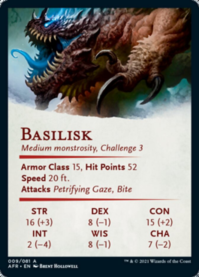 Basilisk Art Card (Gold-Stamped Signature) [Dungeons & Dragons: Adventures in the Forgotten Realms Art Series] | Odin's Place
