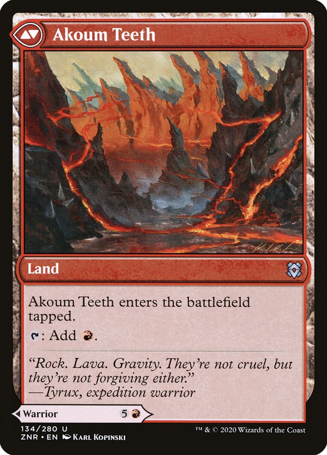 Akoum Warrior // Akoum Teeth [Zendikar Rising] | Odin's Place