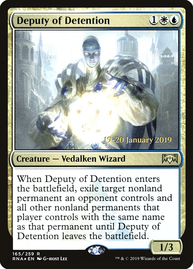 Deputy of Detention (165) [Ravnica Allegiance Prerelease Promos] | Odin's Place