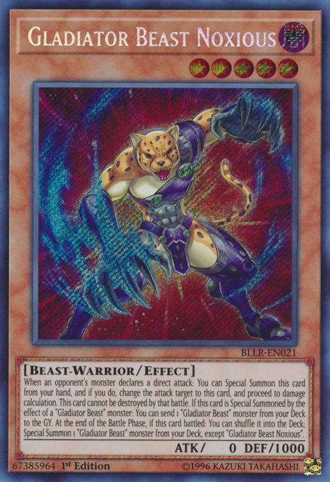 Gladiator Beast Noxious [BLLR-EN021] Secret Rare | Odin's Place