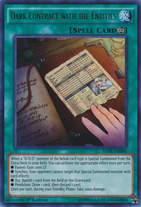 Dark Contract with the Entities [RATE-EN099] Ultra Rare | Odin's Place