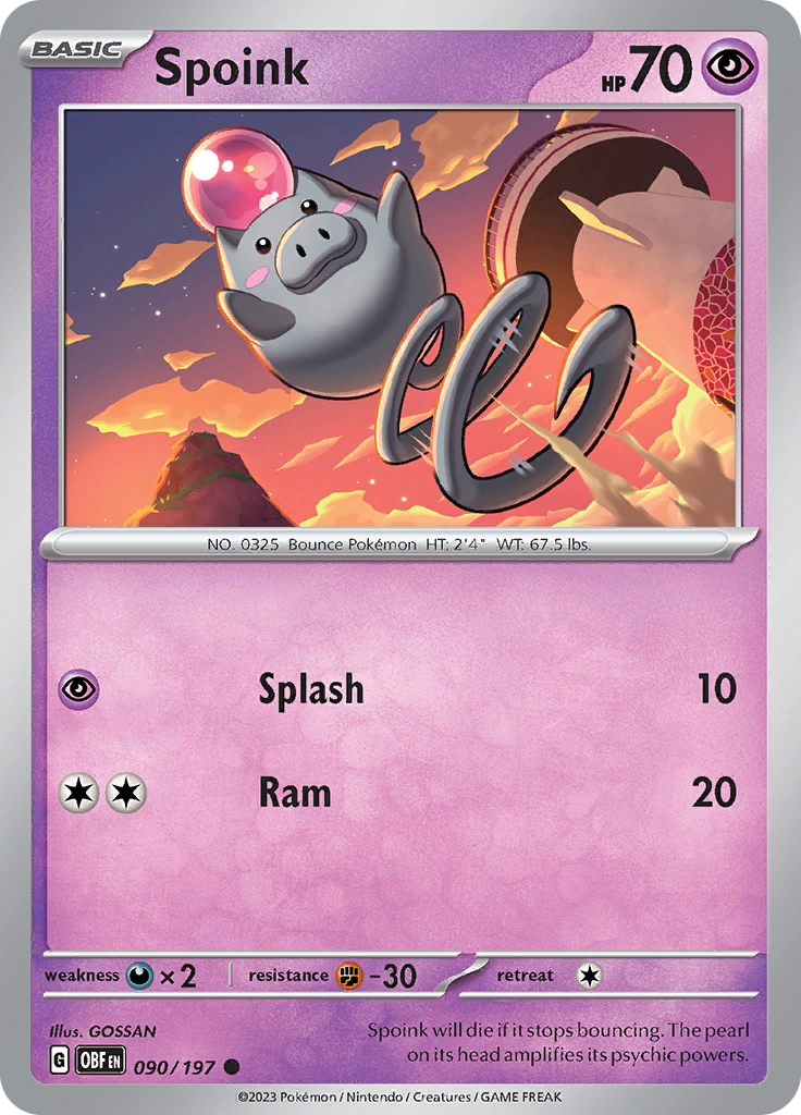 Spoink (090/197) [Scarlet & Violet: Obsidian Flames] | Odin's Place