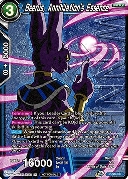 Beerus, Annihilation's Essence (Tournament Pack Vol. 8) (Winner) (P-384) [Tournament Promotion Cards] | Odin's Place
