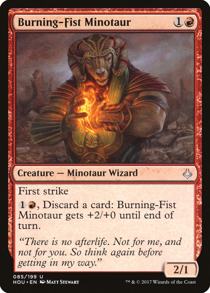 Burning-Fist Minotaur (85) [Hour of Devastation] | Odin's Place