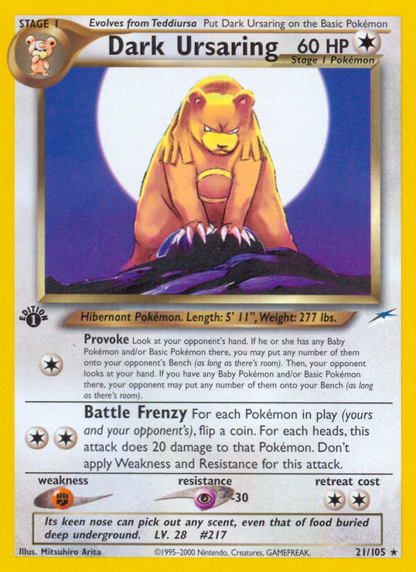 Dark Ursaring (21/105) [Neo Destiny 1st Edition] | Odin's Place