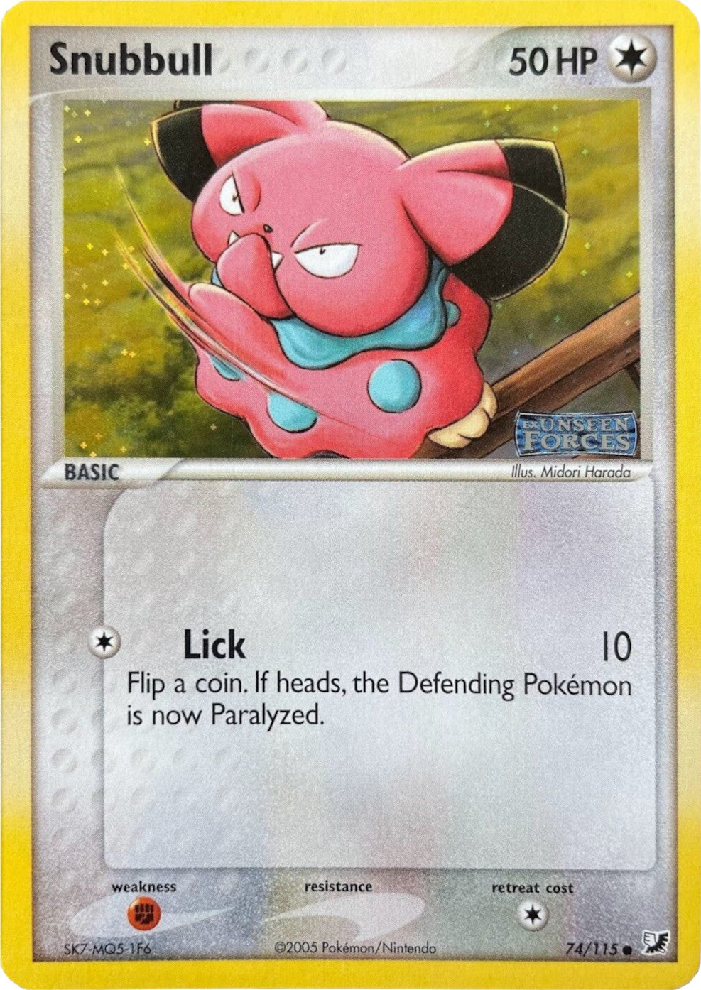 Snubbull (74/115) (Stamped) [EX: Unseen Forces] | Odin's Place