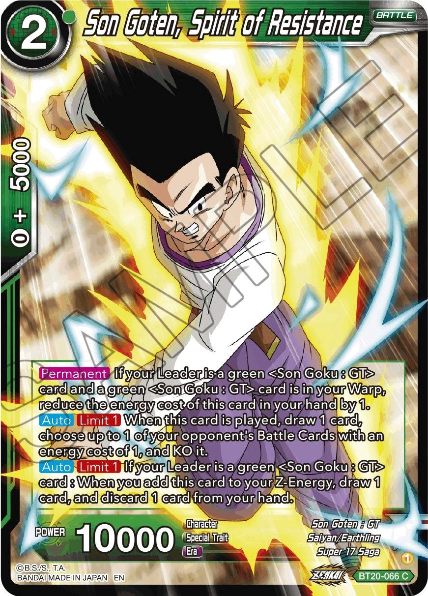 Son Goten, Spirit of Resistance (BT20-066) [Power Absorbed] | Odin's Place