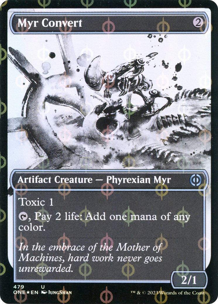 Myr Convert (Showcase Ichor Step-and-Compleat Foil) [Phyrexia: All Will Be One] | Odin's Place