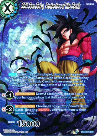 SS4 Son Goku, Protector of the Earth (SPR) (BT11-034) [Vermilion Bloodline 2nd Edition] | Odin's Place