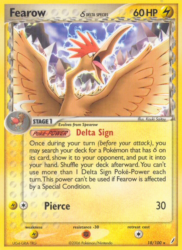 Fearow (18/100) (Delta Species) [EX: Crystal Guardians] | Odin's Place