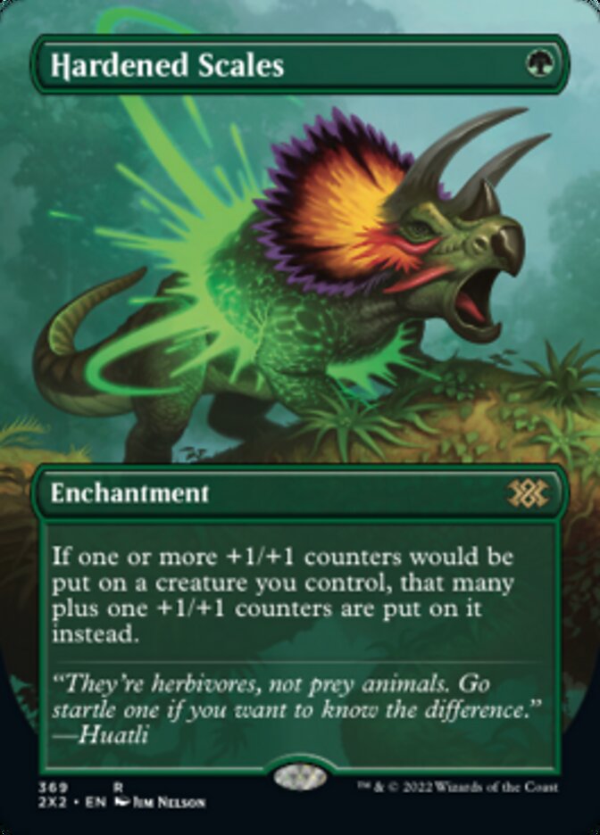 Hardened Scales (Borderless Alternate Art) [Double Masters 2022] | Odin's Place