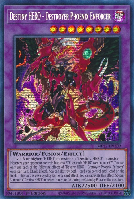 Destiny HERO - Destroyer Phoenix Enforcer [MP22-EN209] Prismatic Secret Rare | Odin's Place