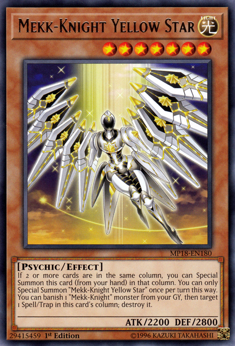 Mekk-Knight Yellow Star [MP18-EN180] Rare | Odin's Place