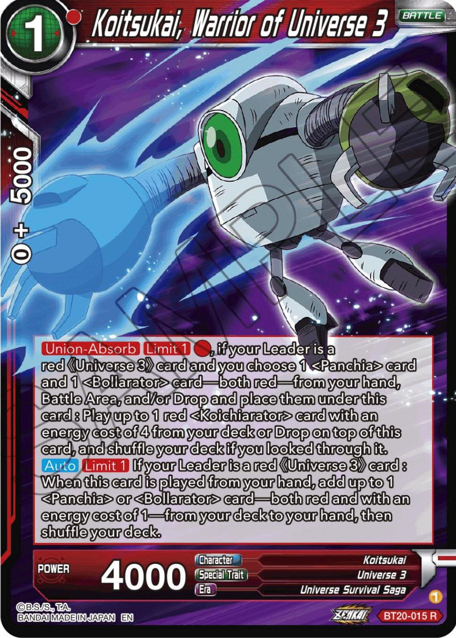 Koitsukai, Warrior of Universe 3 (BT20-015) [Power Absorbed] | Odin's Place