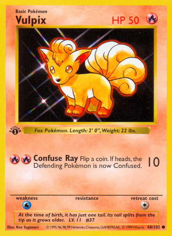 Vulpix (68/102) (Shadowless) [Base Set 1st Edition] | Odin's Place