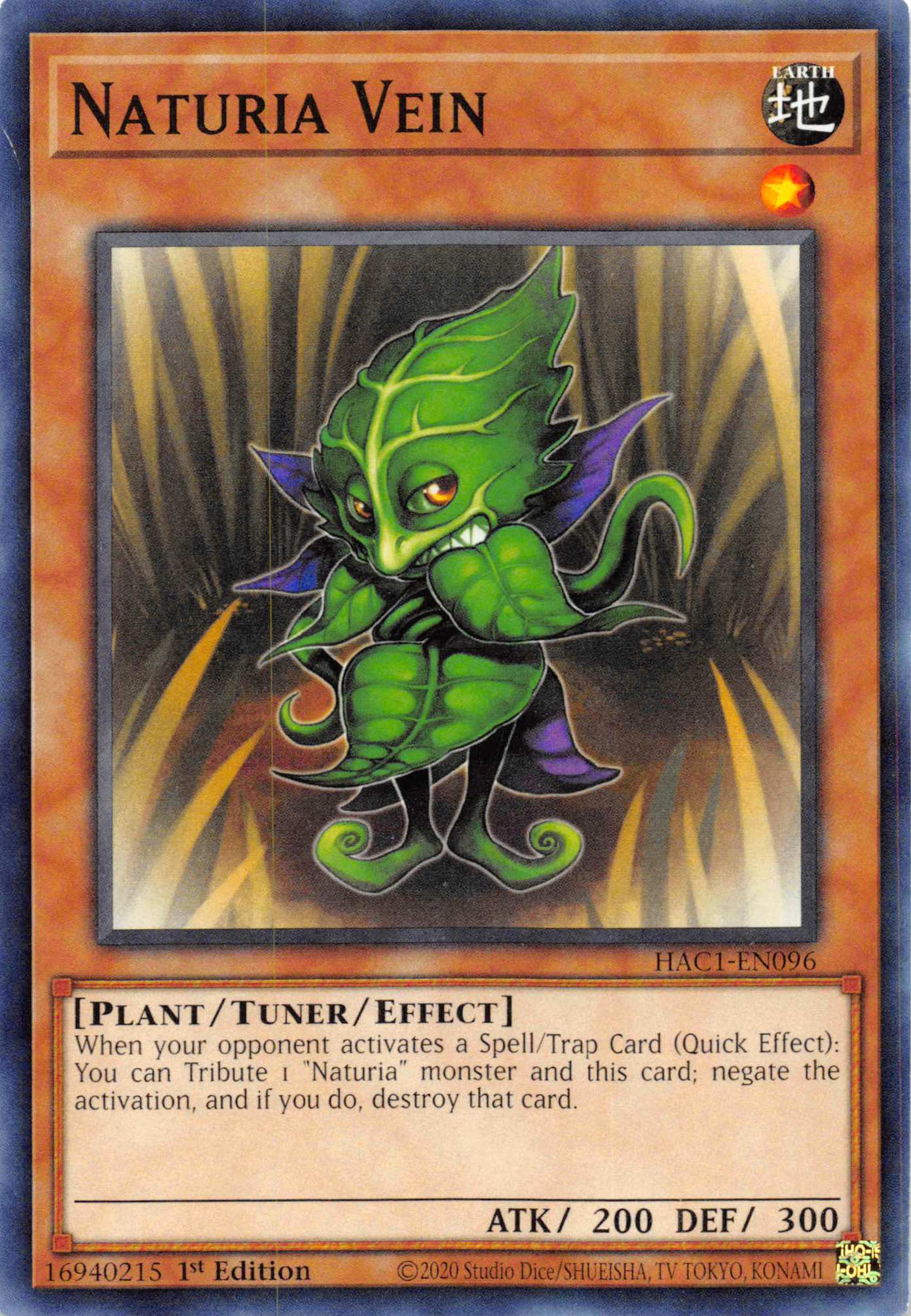 Naturia Vein (Duel Terminal) [HAC1-EN096] Parallel Rare | Odin's Place
