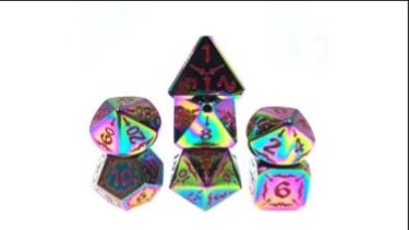 Game Habit Hot Dogs in Paradise Metal Poly 7 Dice Set | Odin's Place