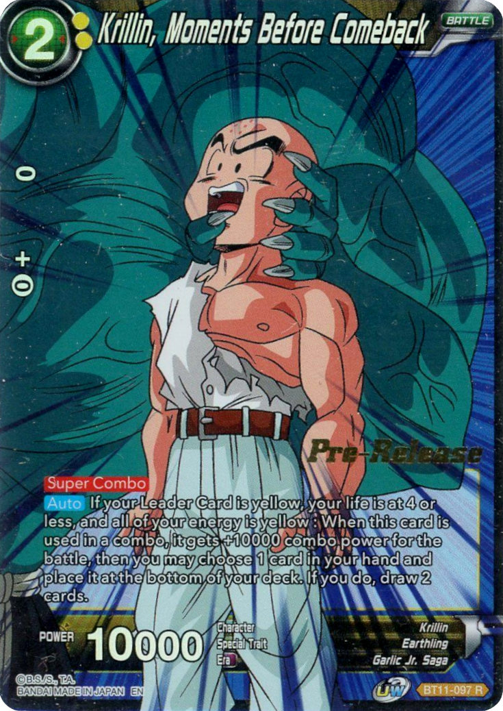 Krillin, Moments Before Comeback (BT11-097) [Vermilion Bloodline Prerelease Promos] | Odin's Place