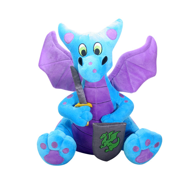 Pacific Trading Blue Medieval Shield Plush Dragon | Odin's Place