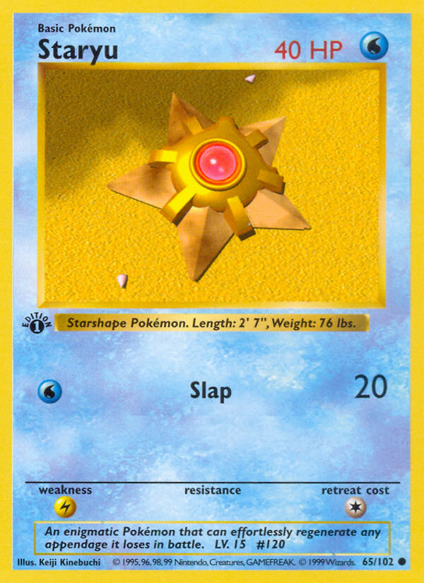 Staryu (65/102) (Shadowless) [Base Set 1st Edition] | Odin's Place