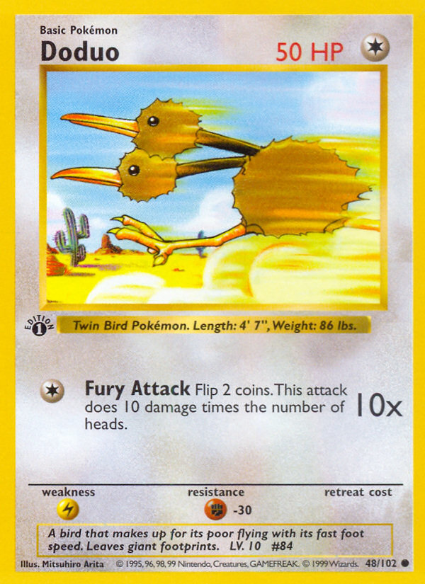Doduo (48/102) (Shadowless) [Base Set 1st Edition] | Odin's Place