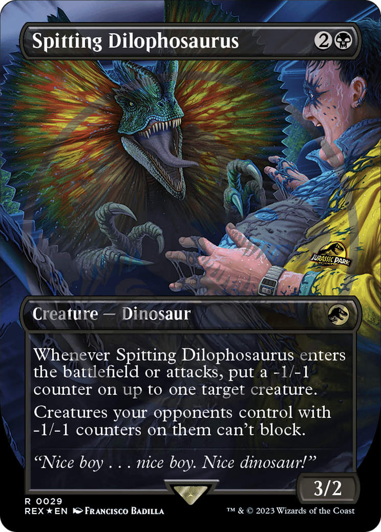 Spitting Dilophosaurus (Emblem) (Borderless) [Jurassic World Collection Tokens] | Odin's Place