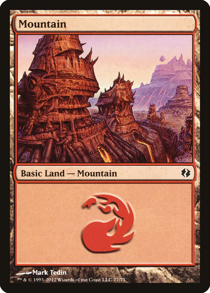 Mountain (77) [Duel Decks: Venser vs. Koth] | Odin's Place