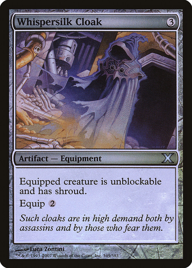 Whispersilk Cloak (Premium Foil) [Tenth Edition] | Odin's Place