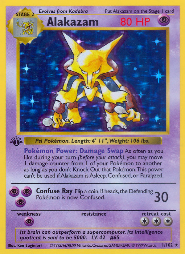 Alakazam (1/102) (Shadowless) [Base Set 1st Edition] | Odin's Place