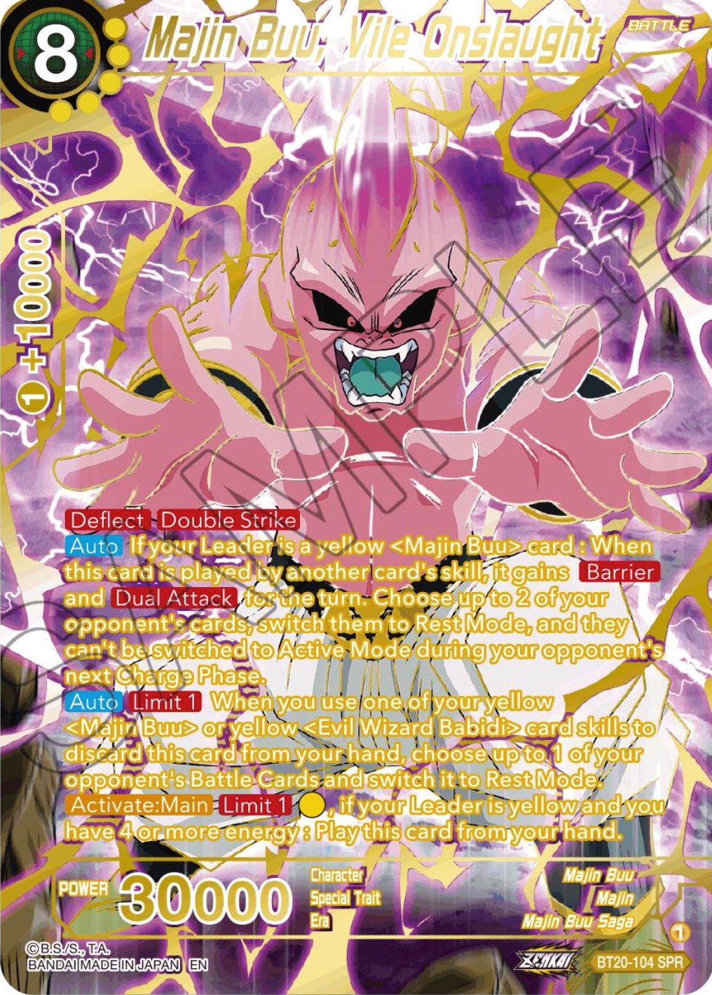 Majin Buu, Vile Onslaught (SPR) (BT20-104) [Power Absorbed] | Odin's Place
