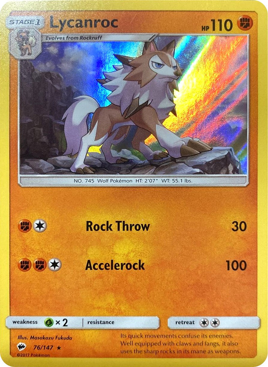 Lycanroc (76/147) (Water Web Holo) [Sun & Moon: Burning Shadows] | Odin's Place