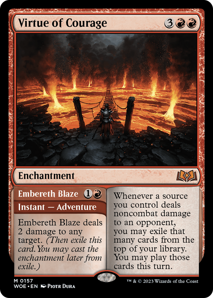 Virtue of Courage // Embereth Blaze [Wilds of Eldraine] | Odin's Place