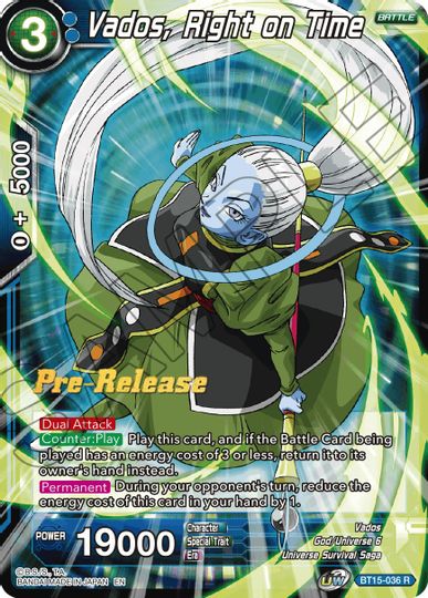 Vados, Right on Time (BT15-036) [Saiyan Showdown Prerelease Promos] | Odin's Place