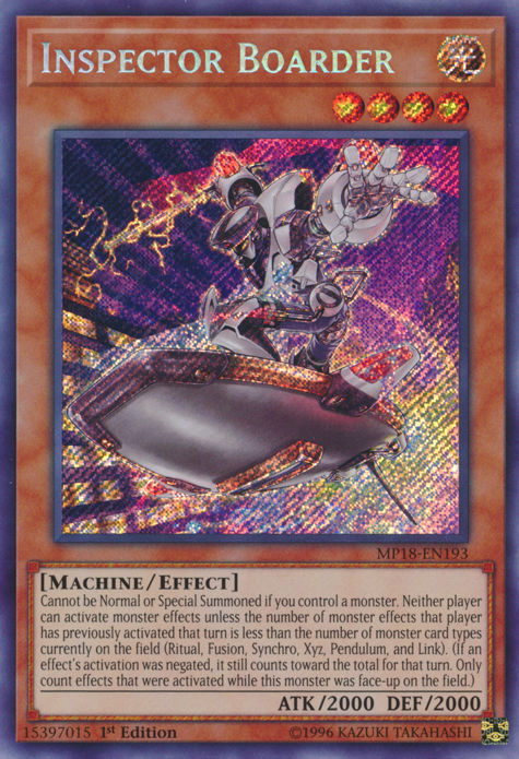 Inspector Boarder [MP18-EN193] Secret Rare | Odin's Place