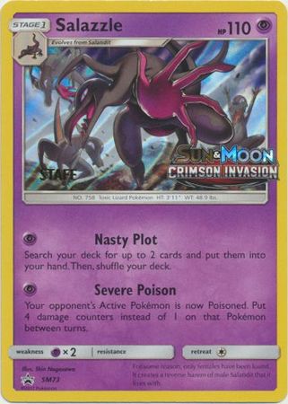 Salazzle (SM73) (Staff Prerelease Promo) [Sun & Moon: Black Star Promos] | Odin's Place