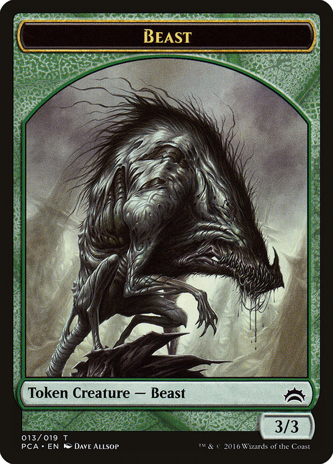 Beast // Saproling Double-Sided Token (13) [Planechase Anthology Tokens] | Odin's Place