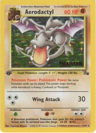 Aerodactyl (1/62) (Prerelease Promo) [Fossil 1st Edition] | Odin's Place
