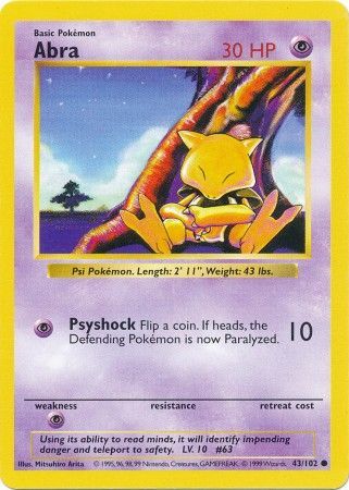 Abra (43/102) [Base Set Shadowless Unlimited] | Odin's Place