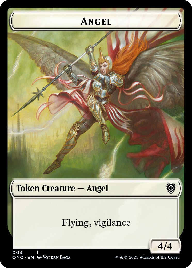 Soldier (008) // Angel Double-Sided Token [Phyrexia: All Will Be One Commander Tokens] | Odin's Place
