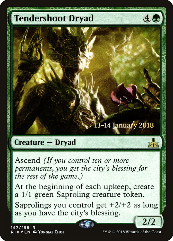 Tendershoot Dryad (147) [Rivals of Ixalan Prerelease Promos] | Odin's Place