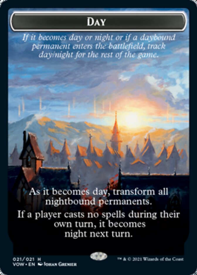 Day // Night Double-Sided Token [Innistrad: Crimson Vow Tokens] | Odin's Place