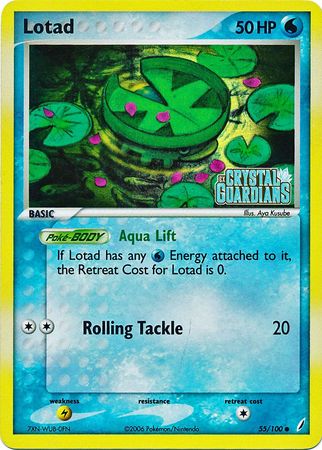 Lotad (55/100) (Stamped) [EX: Crystal Guardians] | Odin's Place