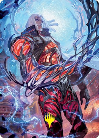 Tezzeret, Betrayer of Flesh Art Card (Gold-Stamped Signature) [Kamigawa: Neon Dynasty Art Series] | Odin's Place