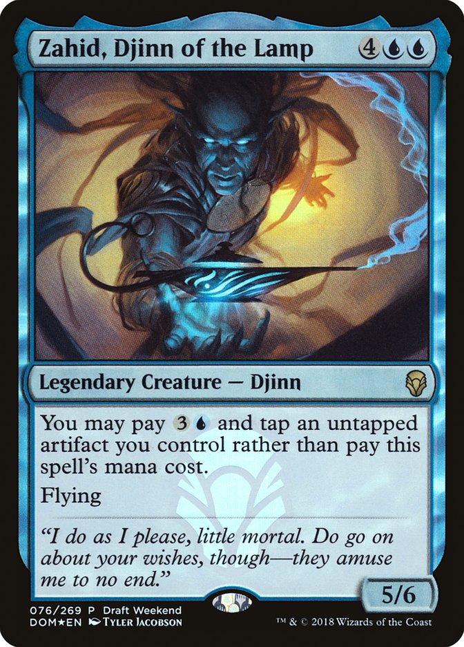 Zahid, Djinn of the Lamp (76) (Draft Weekend) [Dominaria Promos] | Odin's Place