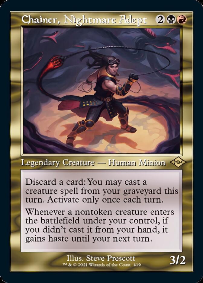 Chainer, Nightmare Adept (Retro Foil Etched) [Modern Horizons 2] | Odin's Place